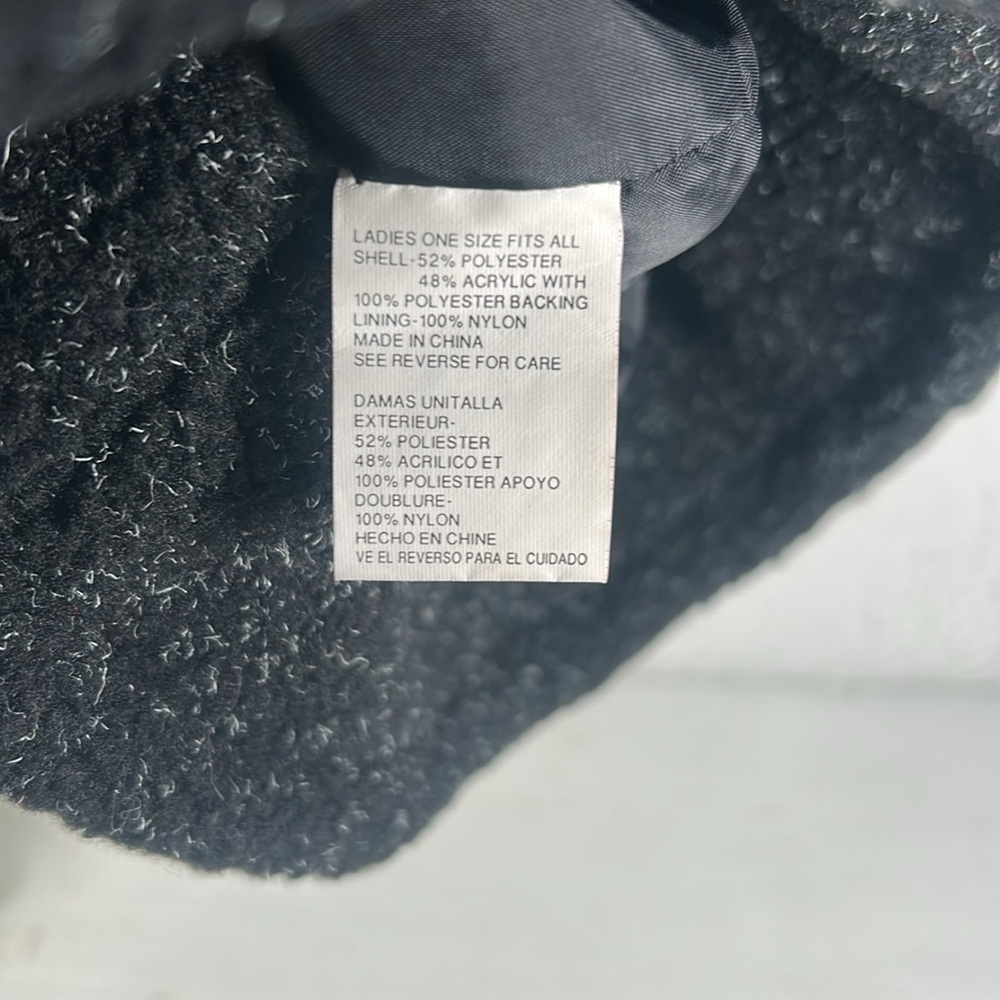 Black Textured Bucket Hat With White  Accents Retro Style Bucket hat - Picture 7 of 15